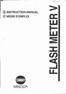 Minolta Flashmeter 5 manual. Camera Instructions.